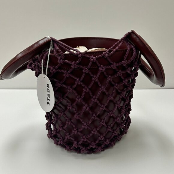 Staud Keaton Red  or brown Leather Bucket Bag or Staud Moreau Macramé Pu… - Picture 8 of 16